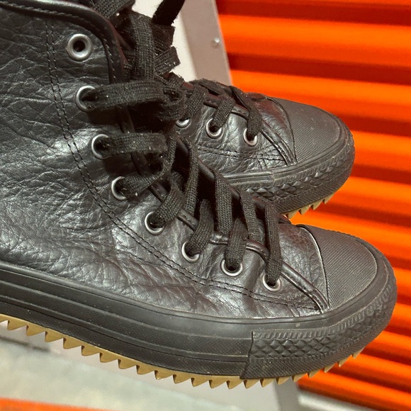 Converse Chuck Taylor Hi Top Leather Hollis 132387C Mens 10 W12 Black Sneaker - Picture 15 of 16
